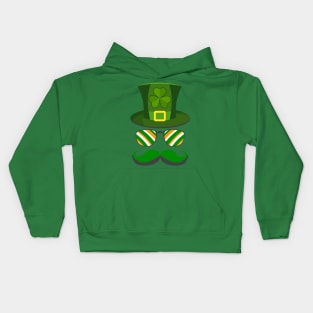 Leprechaun Hat with Sunglass-St Paddys Day Gifts Kids Hoodie